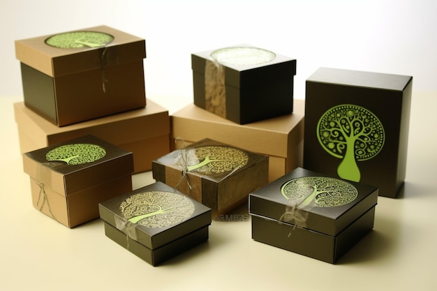 Photo ecofriendly packaging display a collection of sustainable choices