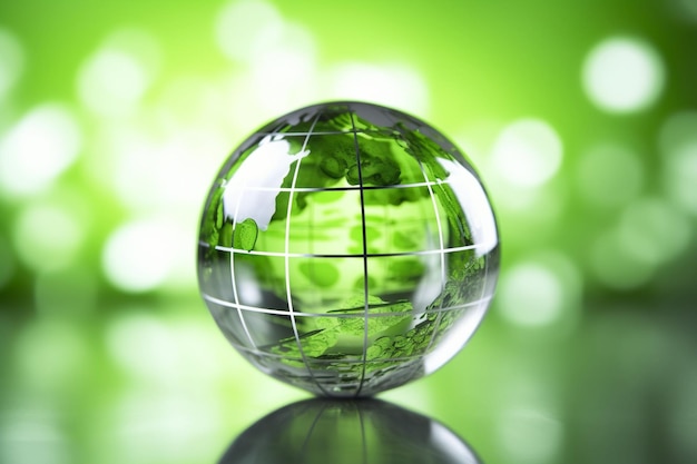 Photo ecofriendly power solutions glass globe representing green energy