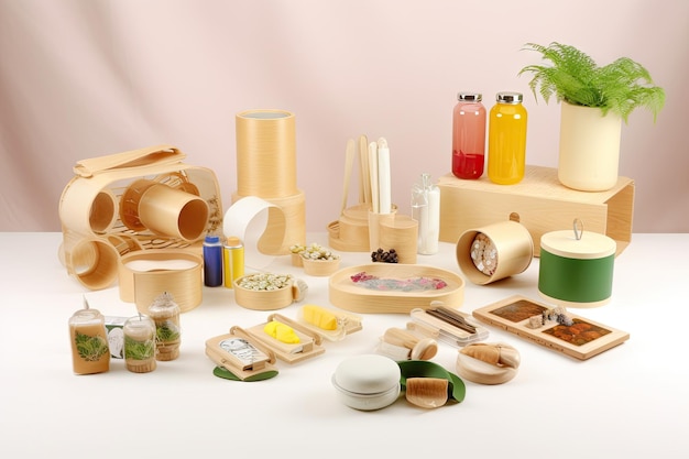 Ecofriendly product line with a variety of products designed for different purposes created with gen