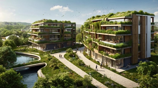 An ecofriendly village in the future