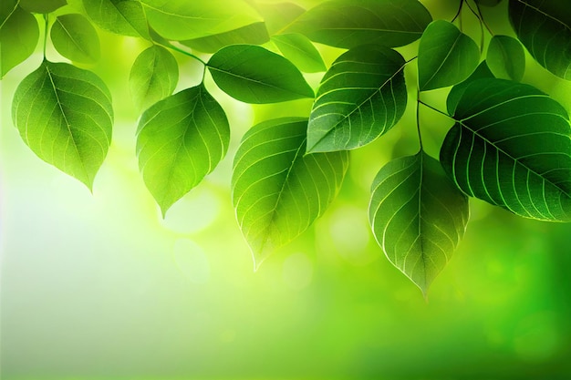 Ecological background of green leaves