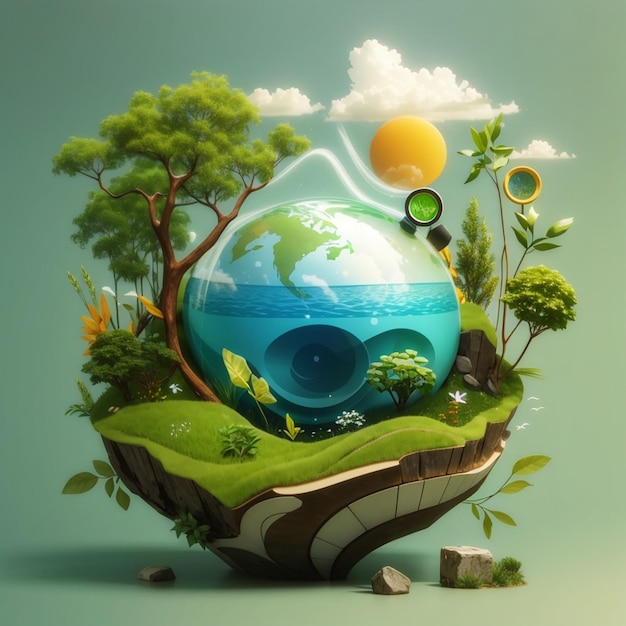 Ecology concept with ecological elements