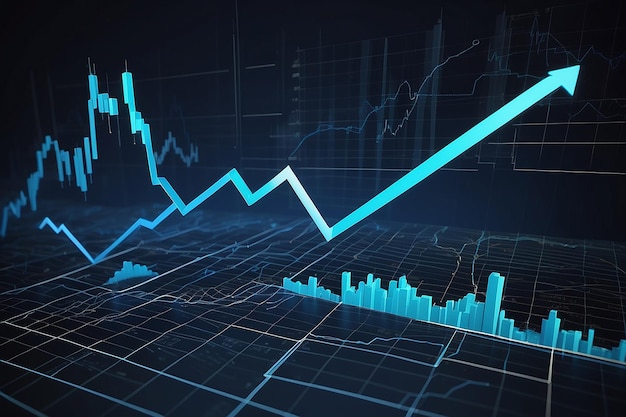 Economic graph with diagrams on the stock market for business and financial concepts and reportsabstract blue vector background