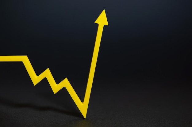 Economic recovery after the crisis economic growth concept histogram of the economy with an upward a...