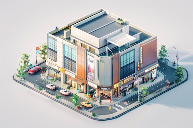 Economy mall building illustration