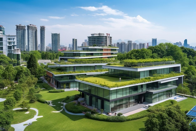 EcoPark Modern Architecture Rooftop Lawns Urban Greenery