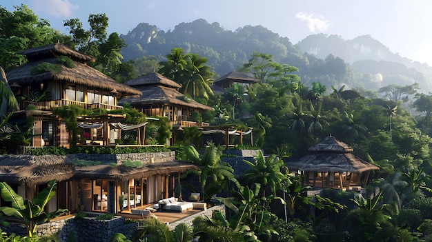 An ecoresort nestled in a pristine natural setting with sustainable architecture