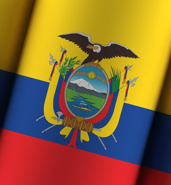 Ecuador flag dramatic background full