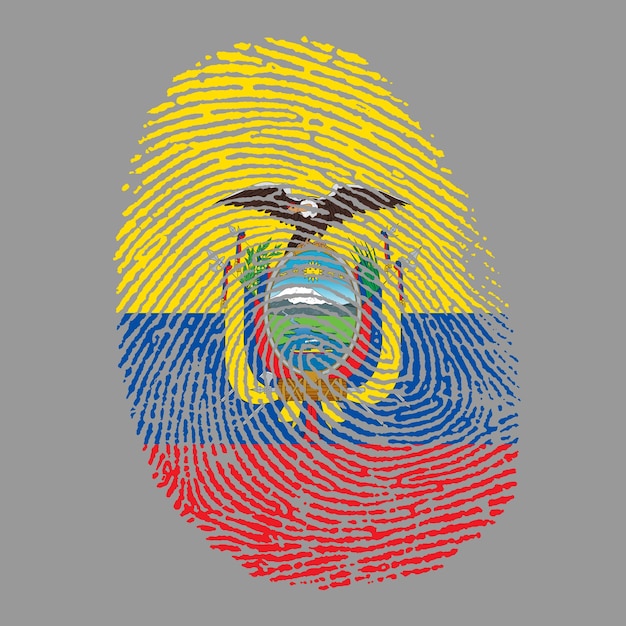 ecuador_flag on finger imprint