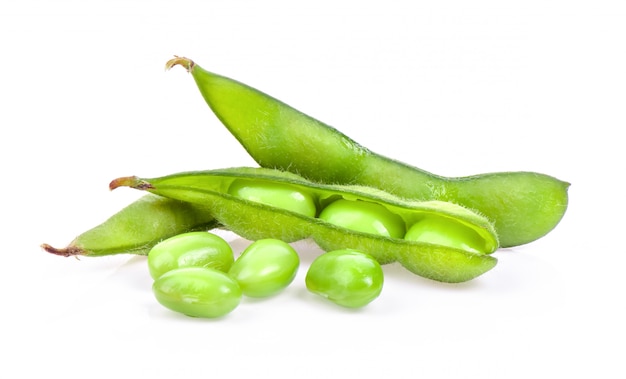 Edamame green beans isolated on White surface