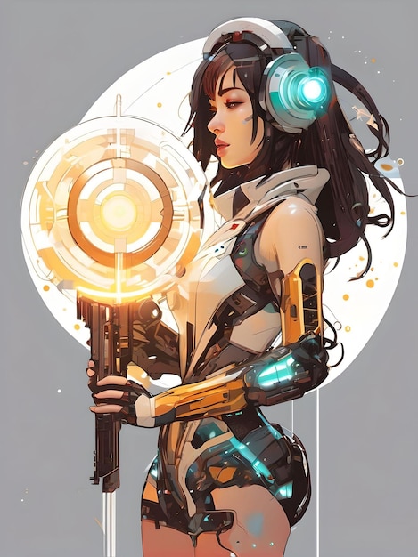 Eden Beautiful Young Cyberpunk Mechanical Girl