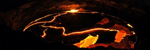 Photo at the edge of the lava lake of erta ale volcano