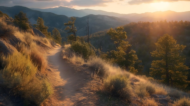 Edge of Radiance Light and Shadows Dance Along the JuniperLined Path