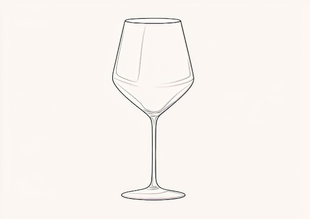 Photo an editable oneline drawing of a wine glass