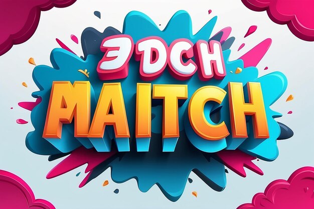 Photo editable text effect match day 3d cartoon comic style premium vector