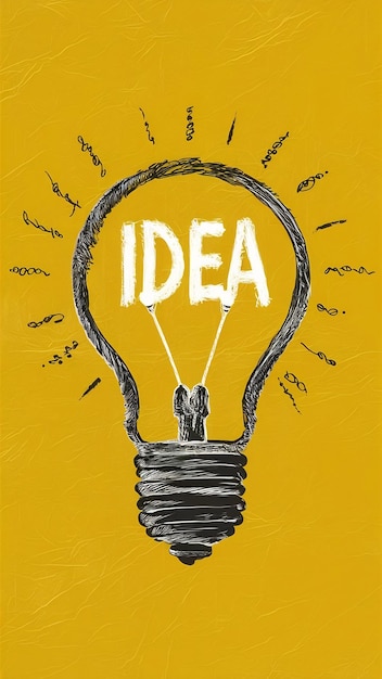 Education concept image Creative idea and innovation light bulb metaphor over yellow background