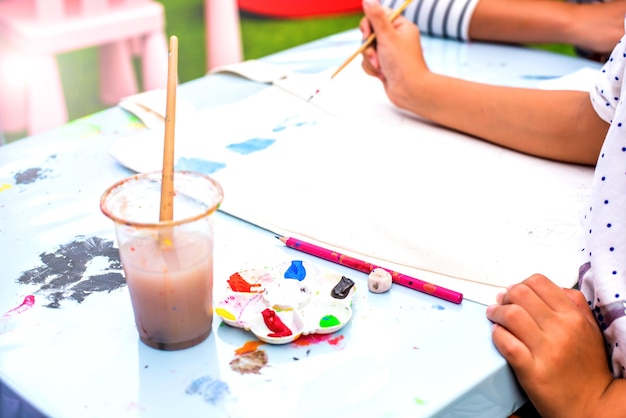 Education, Mixing Water Colors in a painting Class