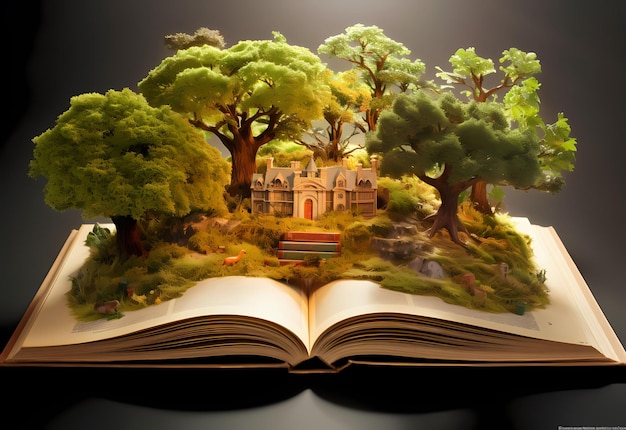 education tree book school read concept literature nature background illustration dream d