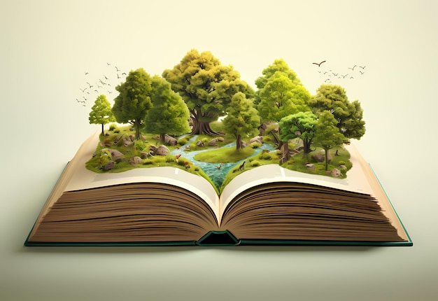 education tree book school read concept literature nature background illustration dream d