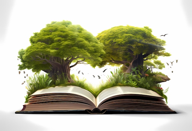 education tree book school read concept literature nature background illustration dream d