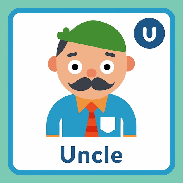 Photo educational english word card of uncle