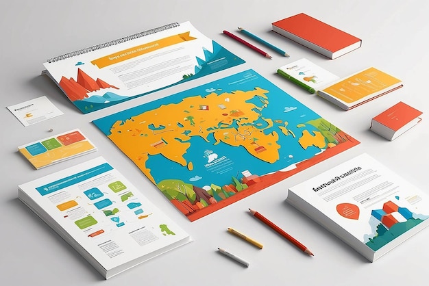 Educational illustration mockup