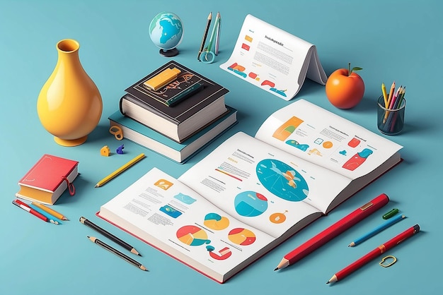 Educational illustration mockup