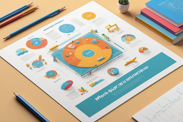 Educational illustration mockup