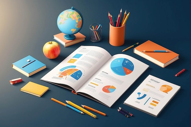 Educational illustration mockup