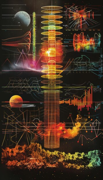 Photo educational illustration of radio frequency wave propagation and signal interactions for learning