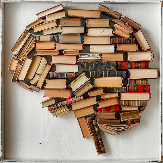 Educational Poster Brain Shaped from Books