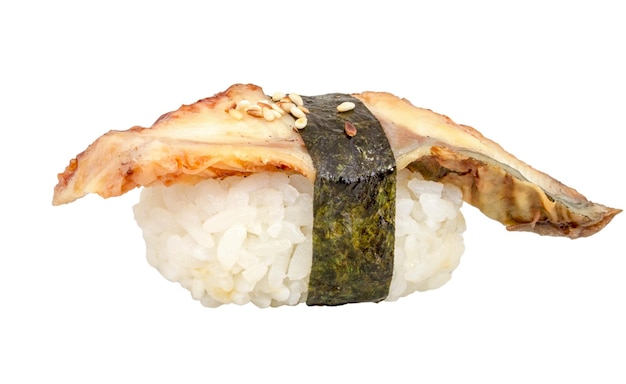 Eel sushi Isolated over white