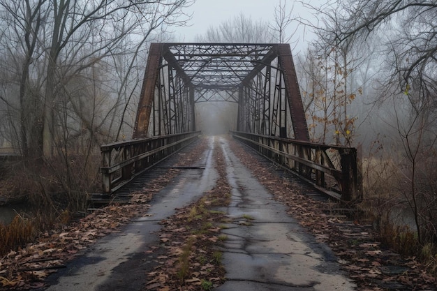 Eerie Abandoned city road bridge Generate Ai