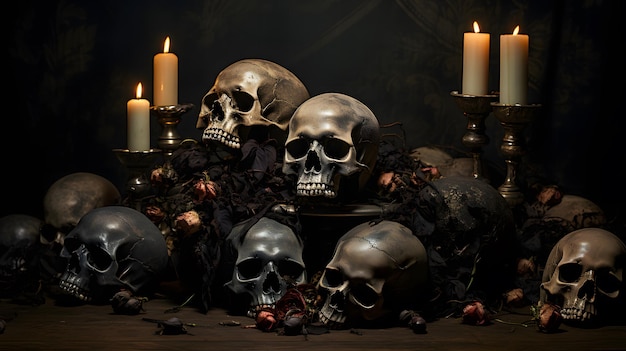 Eerie Elegance of Hauntingly Beautiful Halloween Skulls