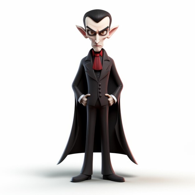 Photo eerily realistic vampire cartoon figure sleek and stylized animated character