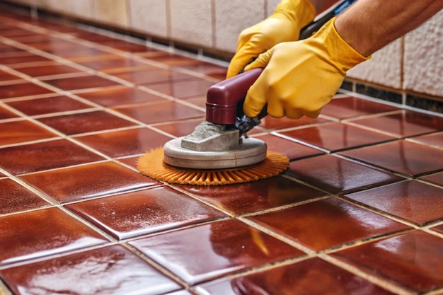 Effective Grout Cleaning CloseUp of Tile Floor Restoration