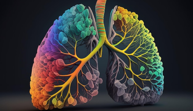 Effects of smoking on human lungs Illustration representing World No Tobacco Day Generative AI