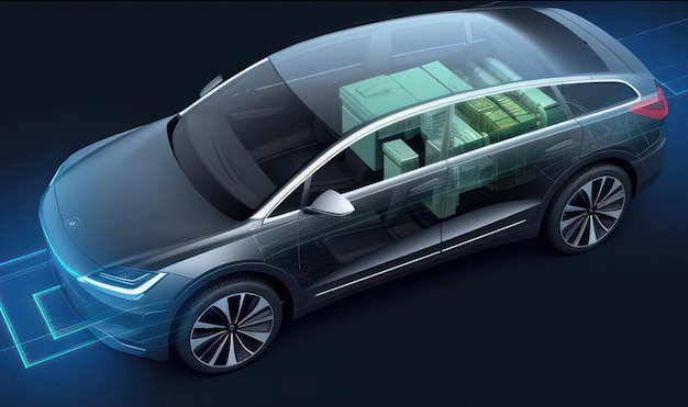 Efficiency Meets Elegance 3D Render of a Futuristic Electric Car A Vision of Tomorrow's Roads