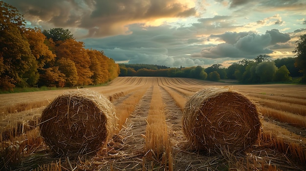 Photo efficient farming with silage haylage hay generative ai