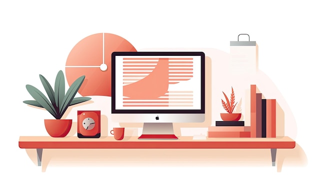 Efficient minimalism in a web design flat illustration