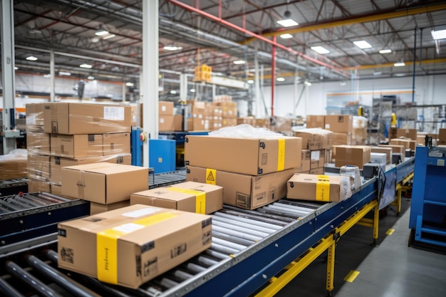 Efficient Parcel Sorting Conveyor Belt in Post Sorting Office