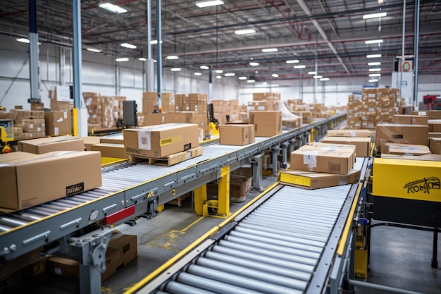 Efficient Parcel Sorting Conveyor Belt in Post Sorting Office