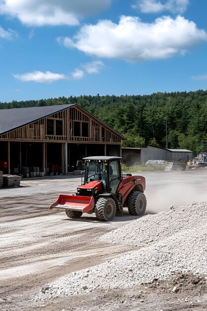 Photo efficient skid steer loaders compact heavy machinery for earthmoving construction and grading