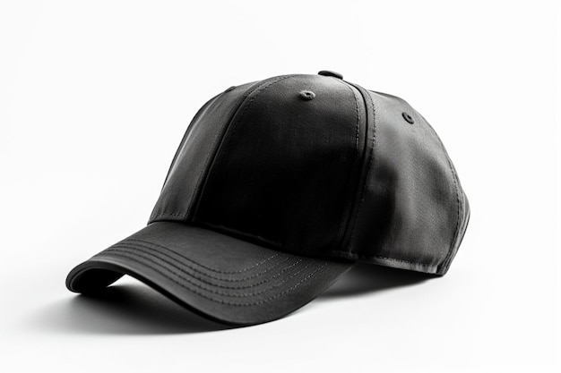 Effortlessly Cool Empty Black Cap Mockup on White Background