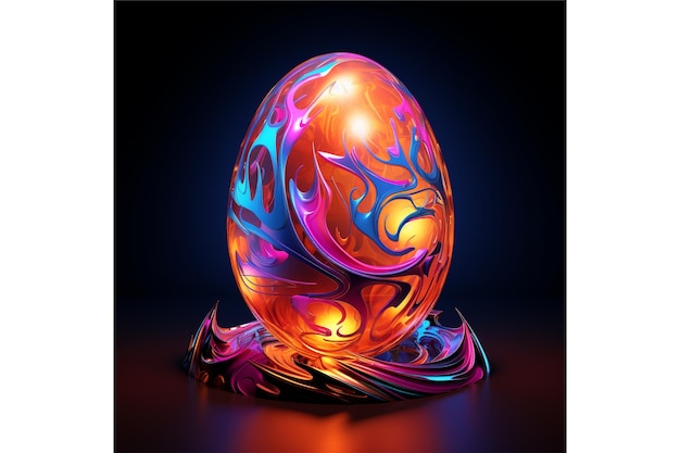 egg 3d neon