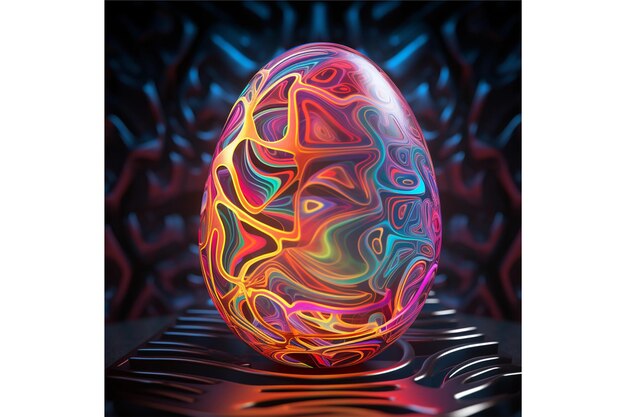 egg 3d neon