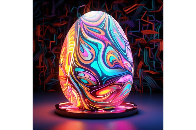 egg 3d neon