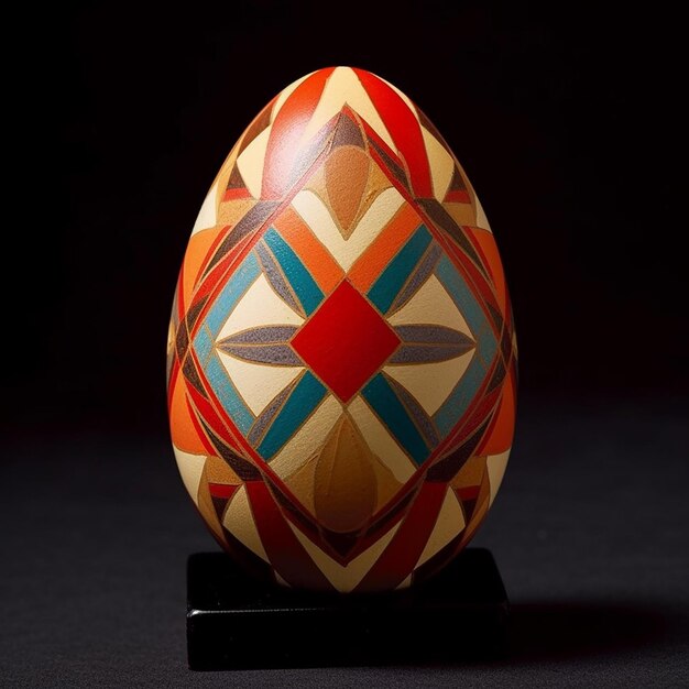 Egg adorned with geometric design angles and shapes creating symphony of precision and aesthetics