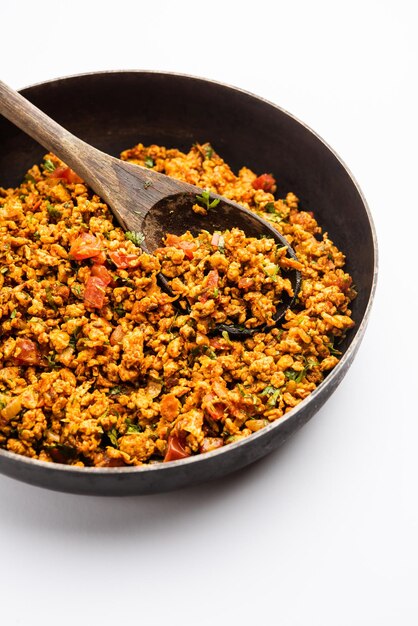 Egg bhurji also known as Masala Anda Bhurji is a scrambled eggs dish which is a popular Indian str