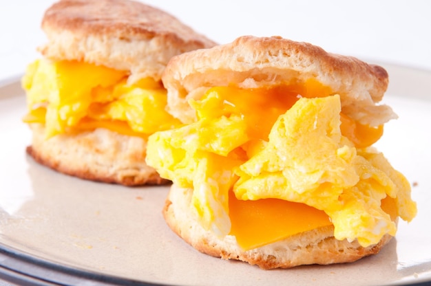 Egg, cheese, and biscuit breakfast